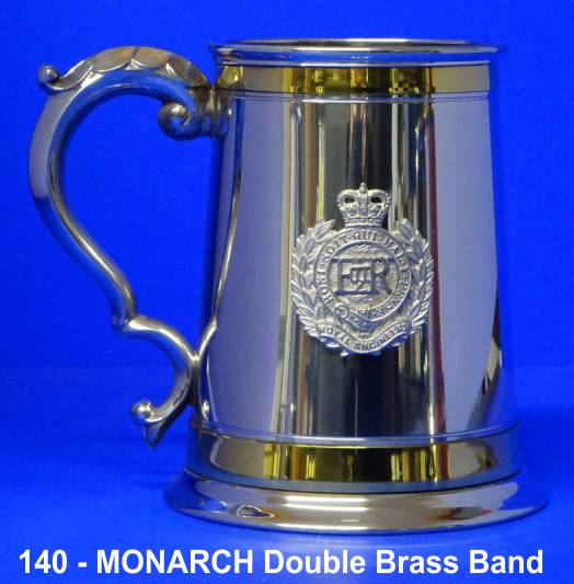 PEWTER TANKARD 140 - Monarch Double Brass Band