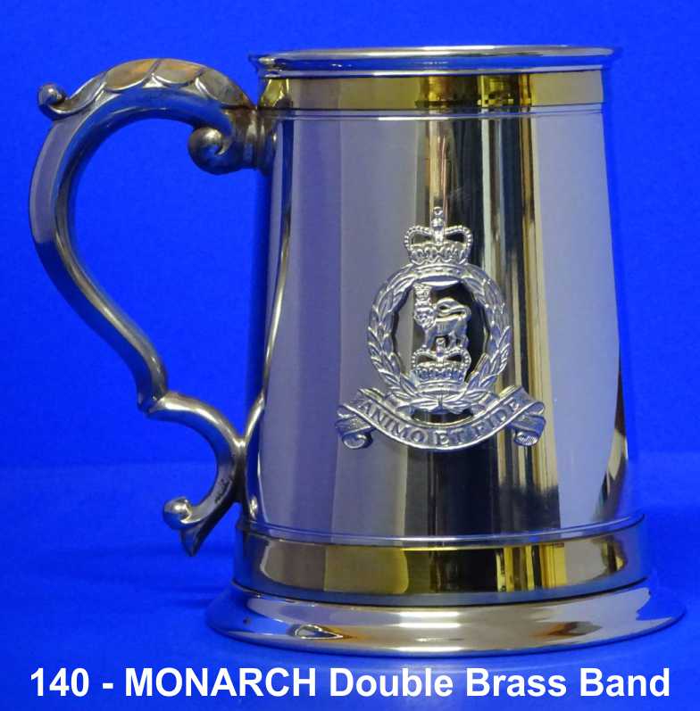 PEWTER TANKARD 140 - Monarch Double Brass Band