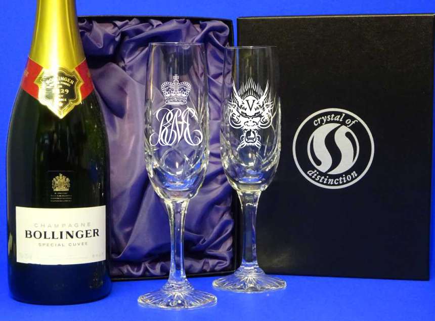 Flute Champagne Glasses - Engraved