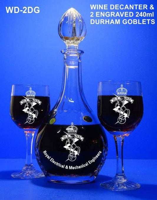 Bohemia Crystal Teardrop Wine Decanter with 2 Goblets